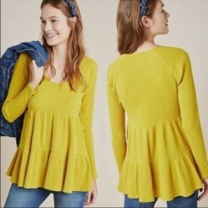 Anthropologie Maeve Samina Thermal Babydoll Top size medium cotton